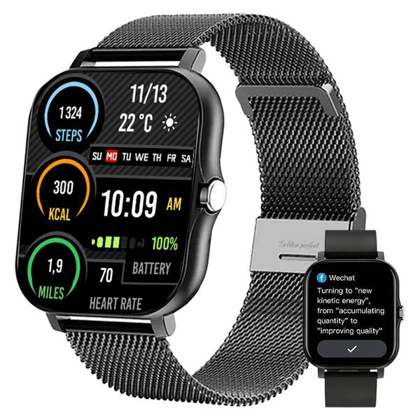 Men's Tech Lifestyle Smart Watch 1.83" HD Dual Strap Activity Tracker