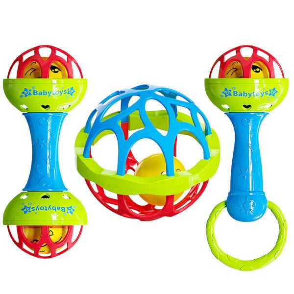 Baby Toy 3-Piece Set: Fostering Early Auditory and Tactile Development