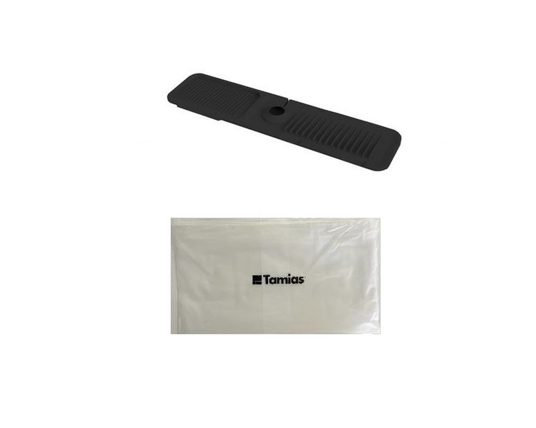 Tamias XL Sink Splash Guard Silicone Durable Mat In Poly Bag Green 60x14cm