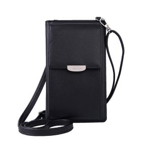 Ladies Black Cellphone and Money Bag (WAL-SJ006-BK)