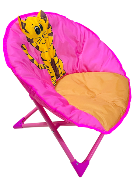 Bushbaby Pink Junior Foldable Kids Camping Moon Chair 50KG Weight Capacity