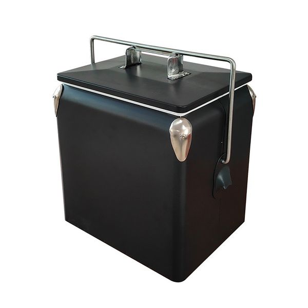 Metal Cooler Box Insulated Design with Handle 13L , Lid &amp; Bottle Opener