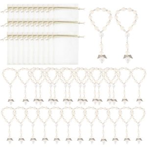Baptism Acrylic Rosary Beads Rosaries Angel with Organza Bags 30 Piece