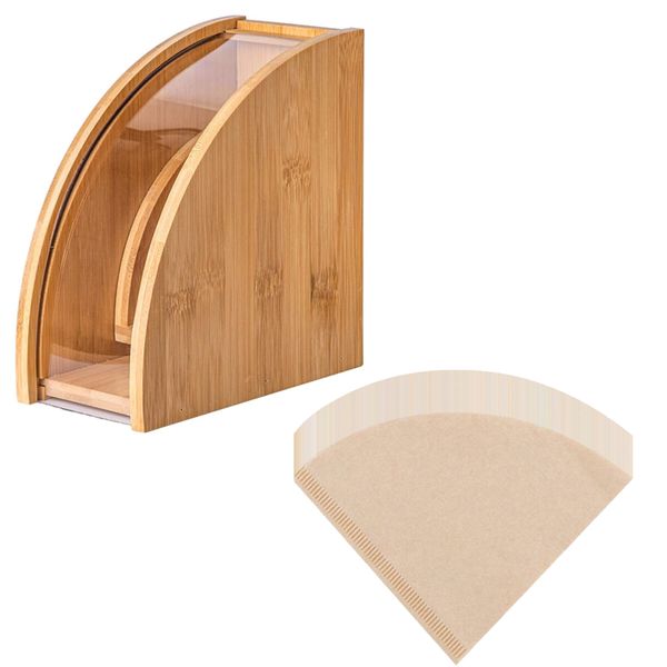 Coffee Filter Holder Fan Shape Storage Rack with Coffee Paper Filters