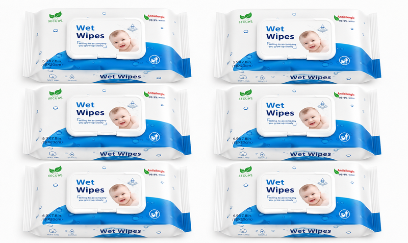 80pcs Multi-Purpose Wet Wipes (15x20cm) Fragrance Free - 6 Pack