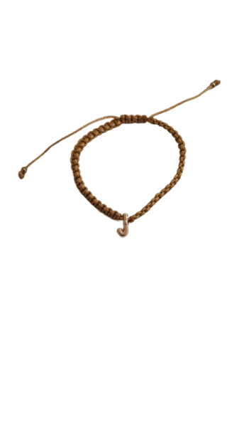 YALLI Gold Letter J Charm Bracelet Adjustable String