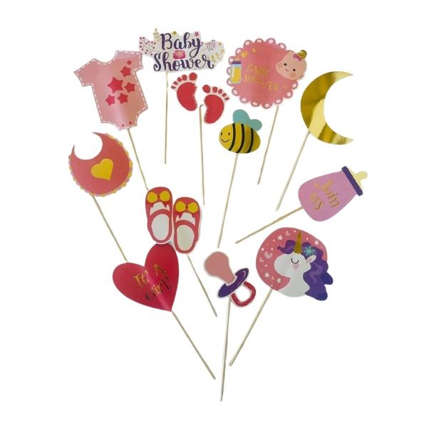 Baby Shower: It's a Girl! Party Photo Booth Props - 12 Piece