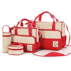 5 in 1 Multi - Functional Diaper Backpack - Red