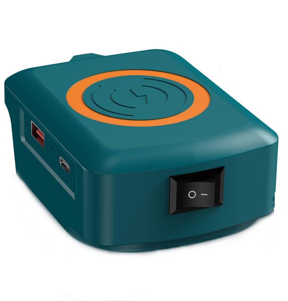 Fast Wireless Charger Adapter Compatible With Makita, Type-C &amp;USB Output