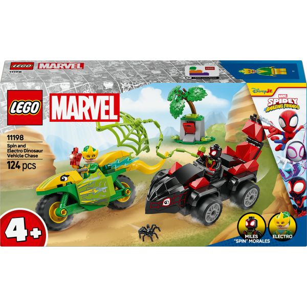 LEGO® Marvel Spidey And His Amazing Friends Spin and Electro Dinosaur Vehicle Chase 11198