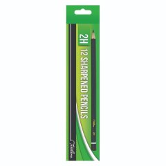 Treeline Pencils 2H Sharpened 12's Green and Black Barrel