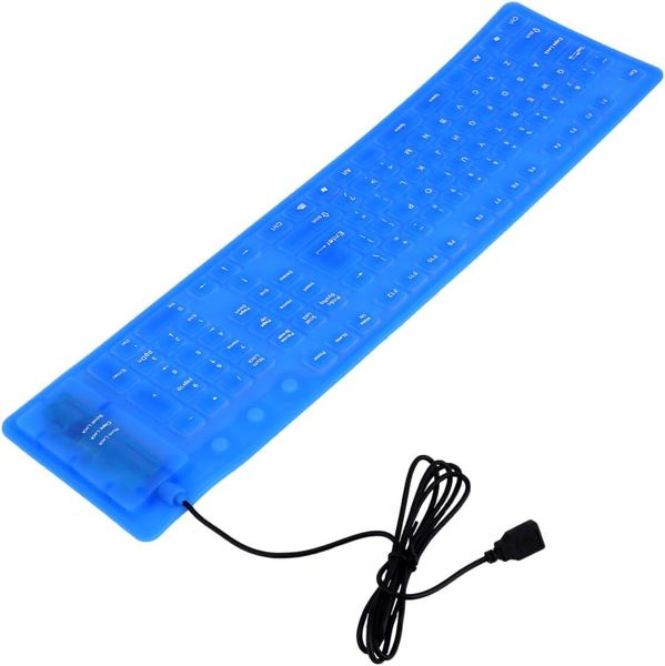 Foldable Silicone USB Wired Keyboard Ultra-Thin Waterproof Silent Portable