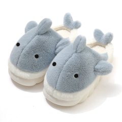 Plush Fabric Slippers-Winter Warm and Cute Whale Thickened Plush Slippers
