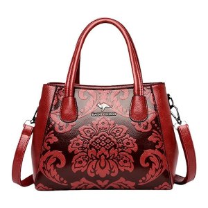 Genuine Leather Purses and Handbags for Women Vintage Embossed Bag