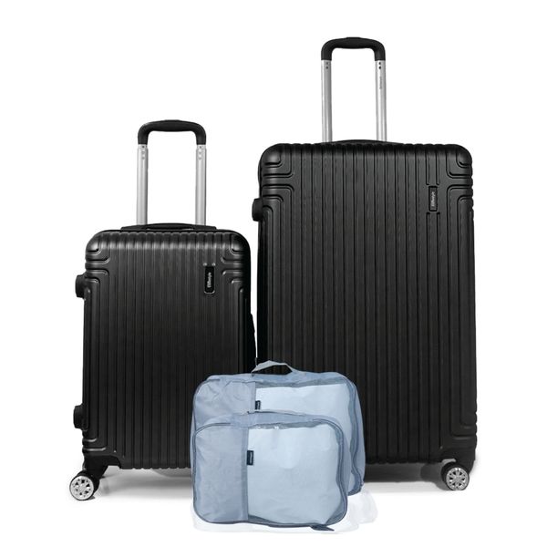 Madrid 2-Piece Hardshell Luggage Set (55cm &amp; 75cm) + 2 Packing Cubes