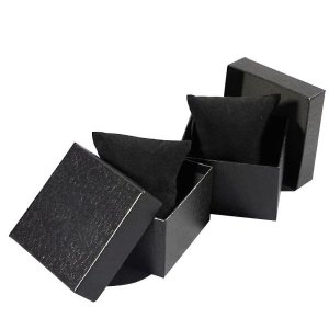 TISKO Stylish Empty Gift Box Black with Cushion FOR Women and Men - 2 Pack