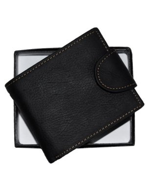 Luvsa SK-CH043 Full Grain Genuine Leather Bifold Card Holder Wallet with Box