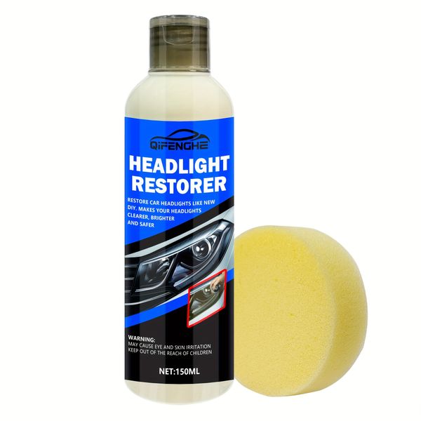 QIFENGHE Headlight Restorer Kit Repairs Scratches &amp; Yellowing