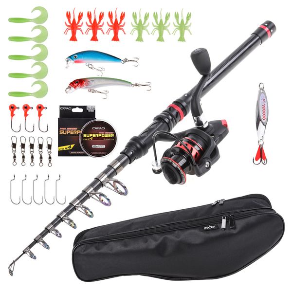 Mix Box 3m Carbon Fiber Telescopic Fishing Rod and Reel Fishing Set
