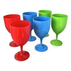 Plastic Wine Glasses 6 Set - 6 Pack