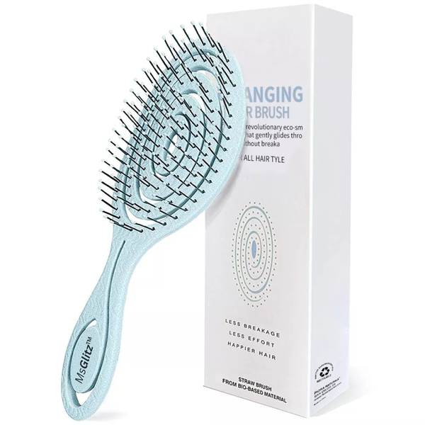 MsGlitz Detangling Hair Brush - Wet &amp; Dry - All Hair Types - Salon Grade