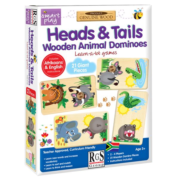 RGS Group Heads &amp; Tails Animal Dominoes (Wooden)