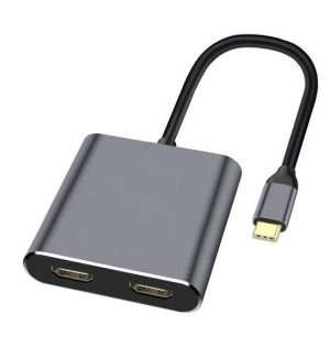 DLTech USB Type-C to Dual HDMI Adapter 4K@60Hz Splitter for Dual Monitors