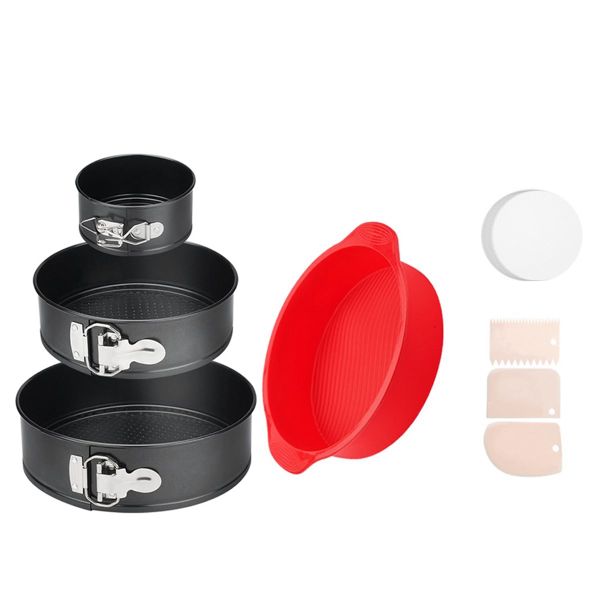 4 /7 /9 Inch Springform Pan Set of 3, Leakproof Cheesecake Pan with Protect