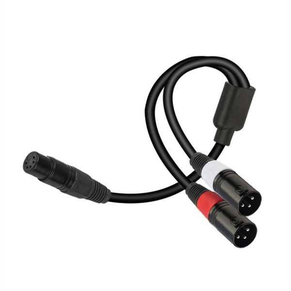 5-Core Xlr Female To 3-Core Dual Xlr Male Audio Conversion Cable