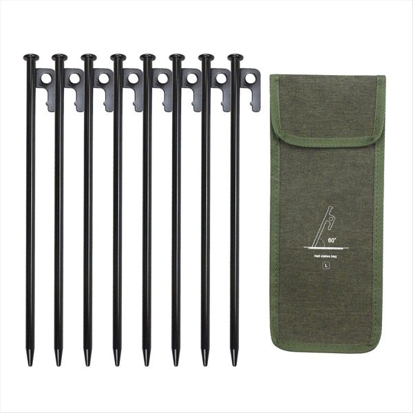 8 Pcs 30Cm Outdoor Tent Pegs Ground Nails with Storage Bag