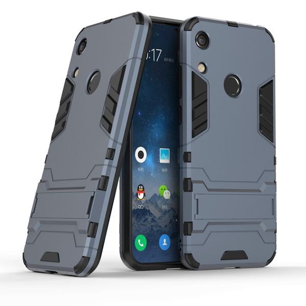 2-in-1 Shockproof Stand Case compatible with Huawei Y6 2019 Silver