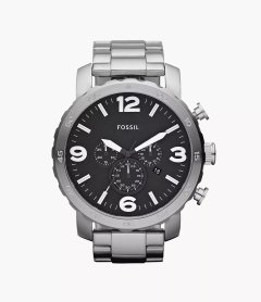 Fossil Nate Chronograph Stainless Steel Watch-JR1353