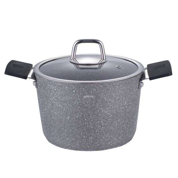 Berlinger Haus 20cm Marble Coating Stock Pot with Lid - Stone Touch Line