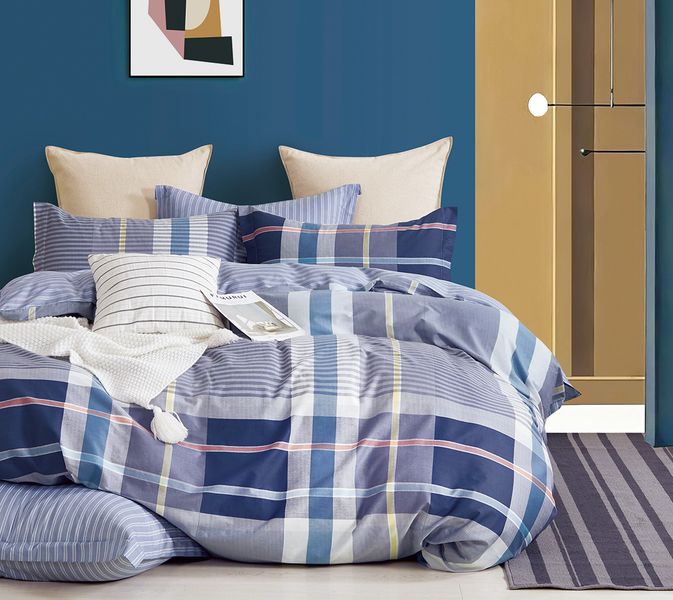 Linen Boutique - Duvet Cover Cotton Set-Time to Relax-StripesBlues