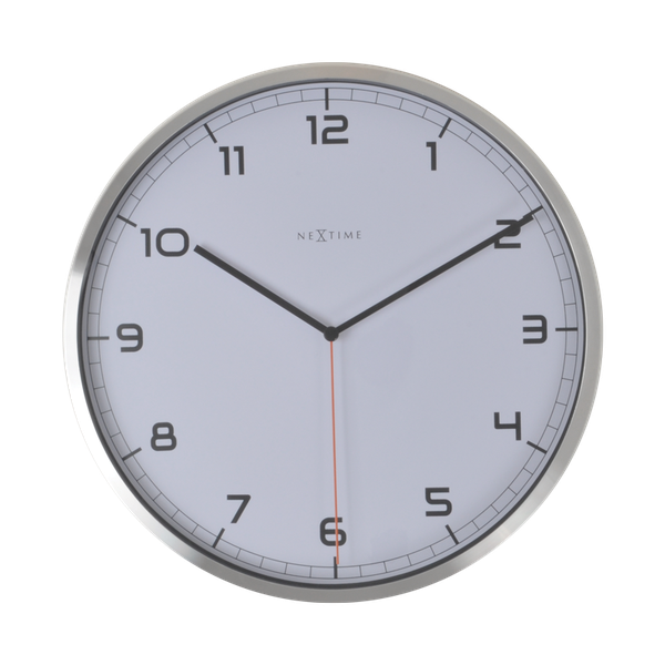 NeXtime 35cm Company Aluminium Round Wall Clock - White