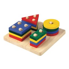 Kids Educational Wooden Geometric Shape Sorter Toy - Multicolor