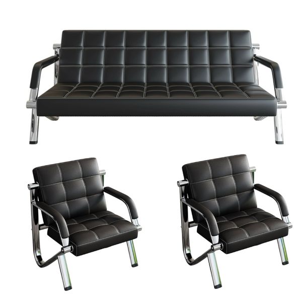 Steel Chrome Waiting Area Reception Sofa Office/Home Couch Suite