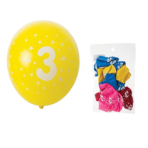 Bulk Pack x 6 Balloons Helium 8-Pack Print Number 3