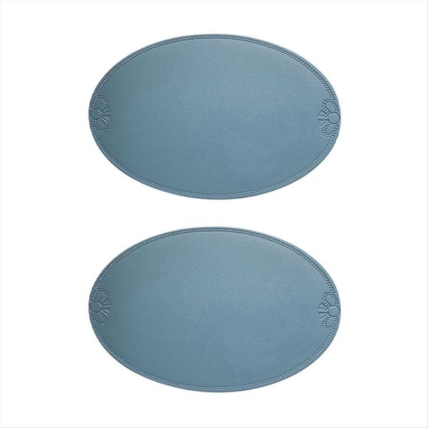 Retro Pu Placemat European French Style Oval Insulation Mat Home H