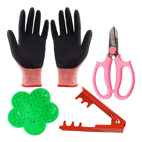 4pcs Gardening Tool Set Pruning Shears Scissors Toolkit Rose Thorn Remover