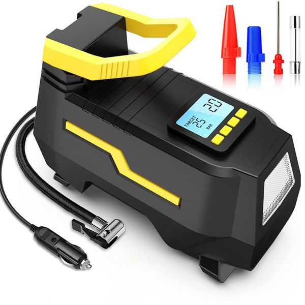 Heavy Duty Portable Air Compressor Cylinder Direct Drive 12V 120w black