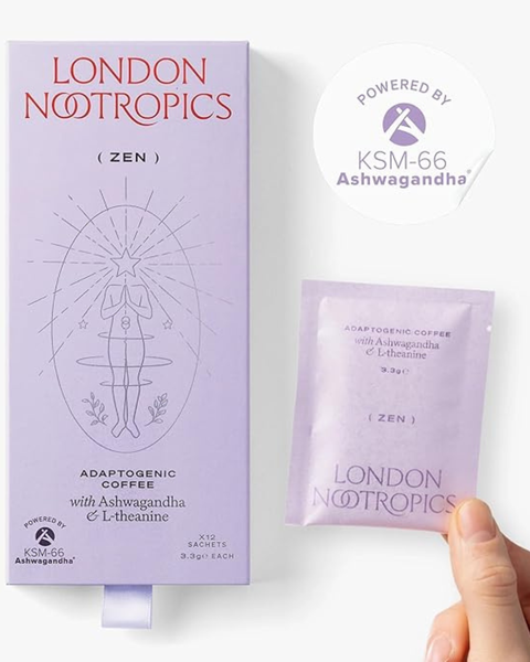 London Nootropics Zen Coffee - Ashwagandha &amp; L-Theanine, 12 Sachets