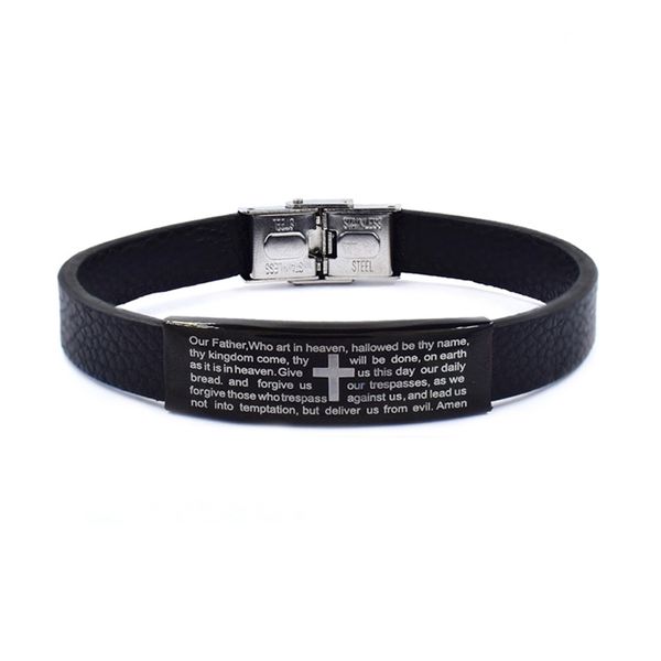 Xcalibur Black Rubber and Steel Prayer Bracelet