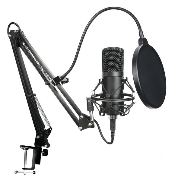 Professional Studio Recording Condenser Microphone Bundle + Sound Card