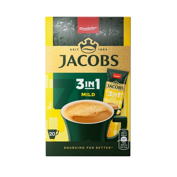 Jacobs 3in1 Mild Instant Mixed Coffee - Box of 20 Sachets