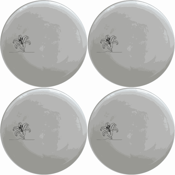 White Easter Lilly Side Plate Set of 4 - Range 1