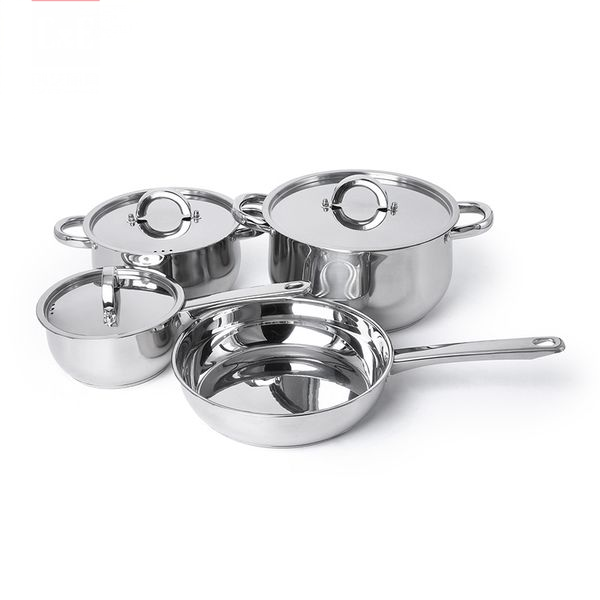 C&amp;E 7-Piece Stainless Steel Cookware Set - Composite Base, No Coating