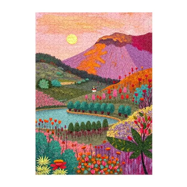 1000-Piece Vibrant Valley Jigsaw Puzzle - Colourful Landscape Brain Teaser