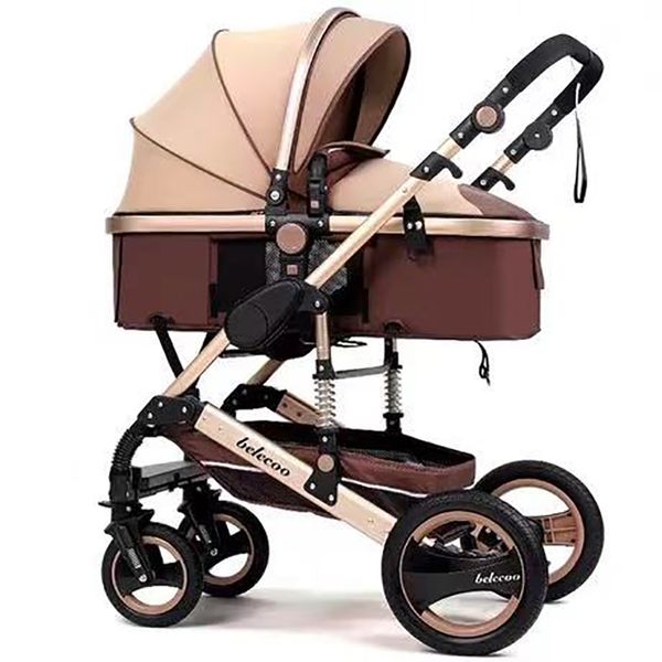 Baby Stroller 2 in1 Portable Baby Carriage Folding Prams -Khaki