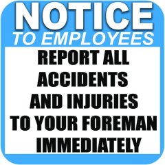 Notice to employees 44x44cm sign.